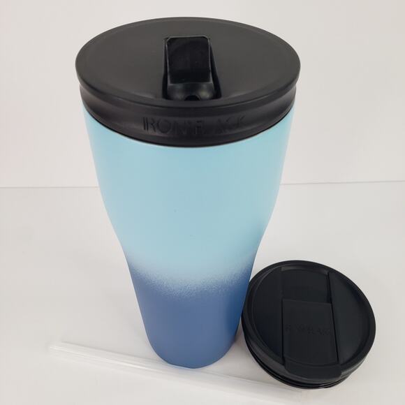 IRON °FLASK Rover Tumbler 32oz Blue Waves Vacuum Insulated 2Lids 2Straws Hydrate - Picture 7 of 14